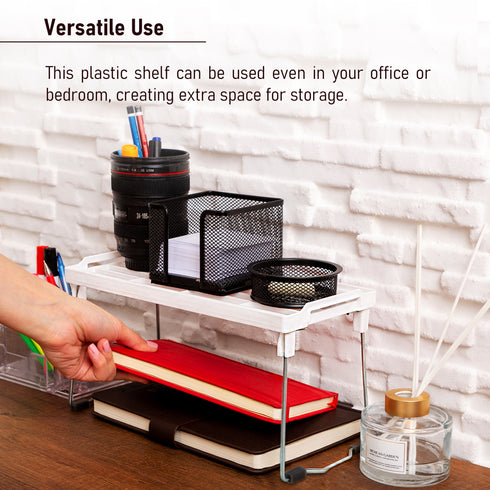 EDNA HOME Cabinet Shelf Organizer, Stacking Cabinet Rack